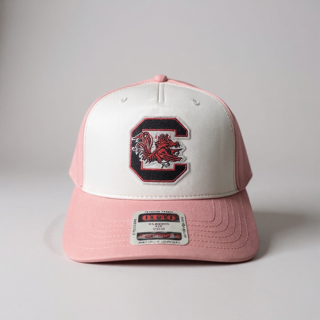 Pink and White Gamecocks SnapBack