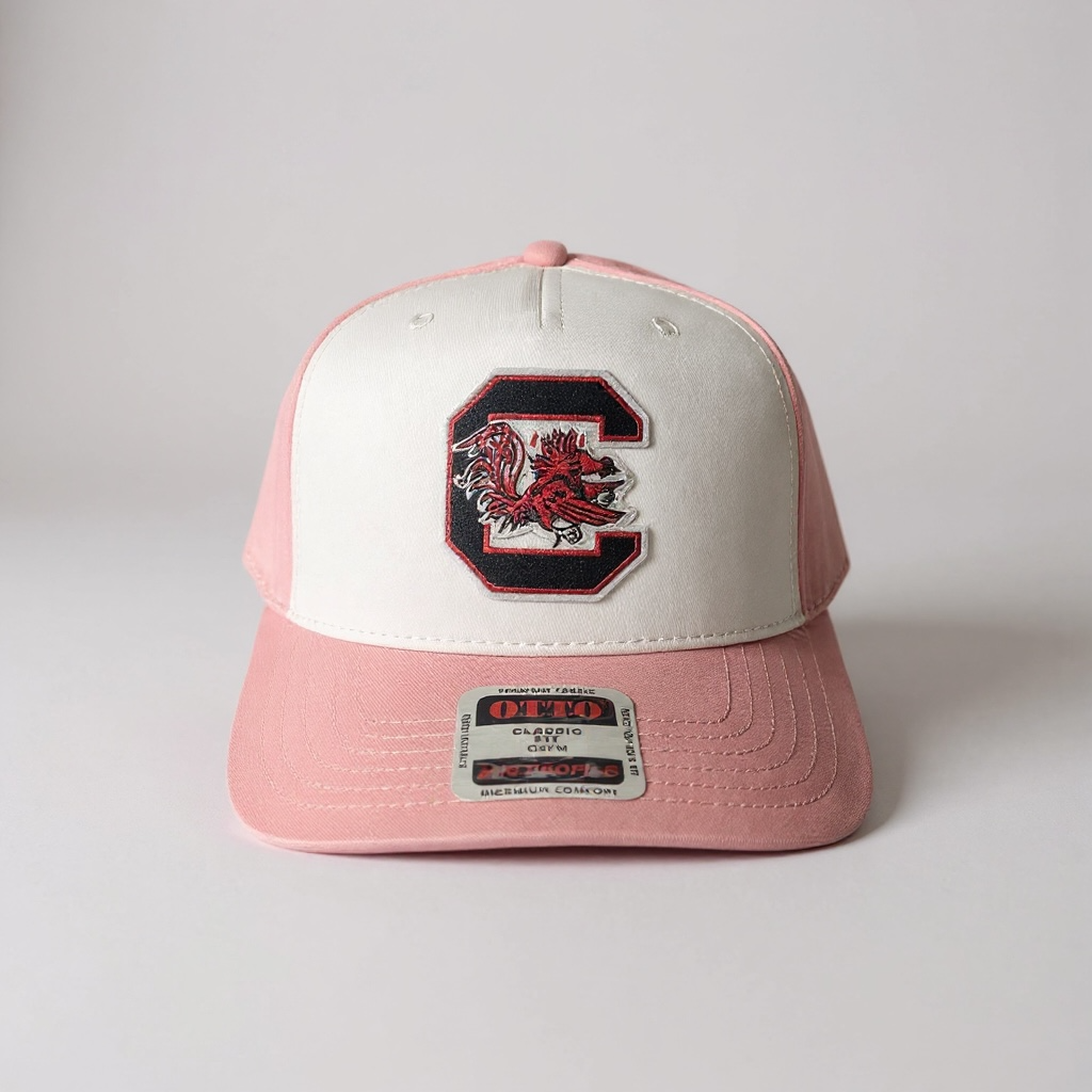 Pink and White Gamecocks SnapBack