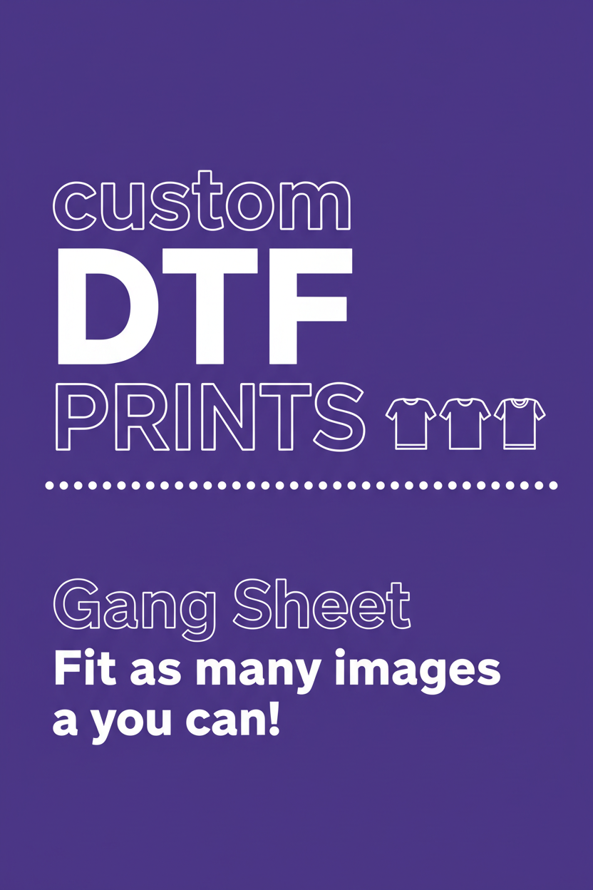 Custom DTF prints purple banner